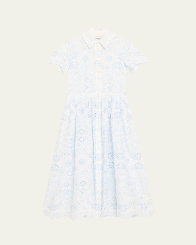 Nellie Eyelet-Embroidered Linen Midi Shirtdress